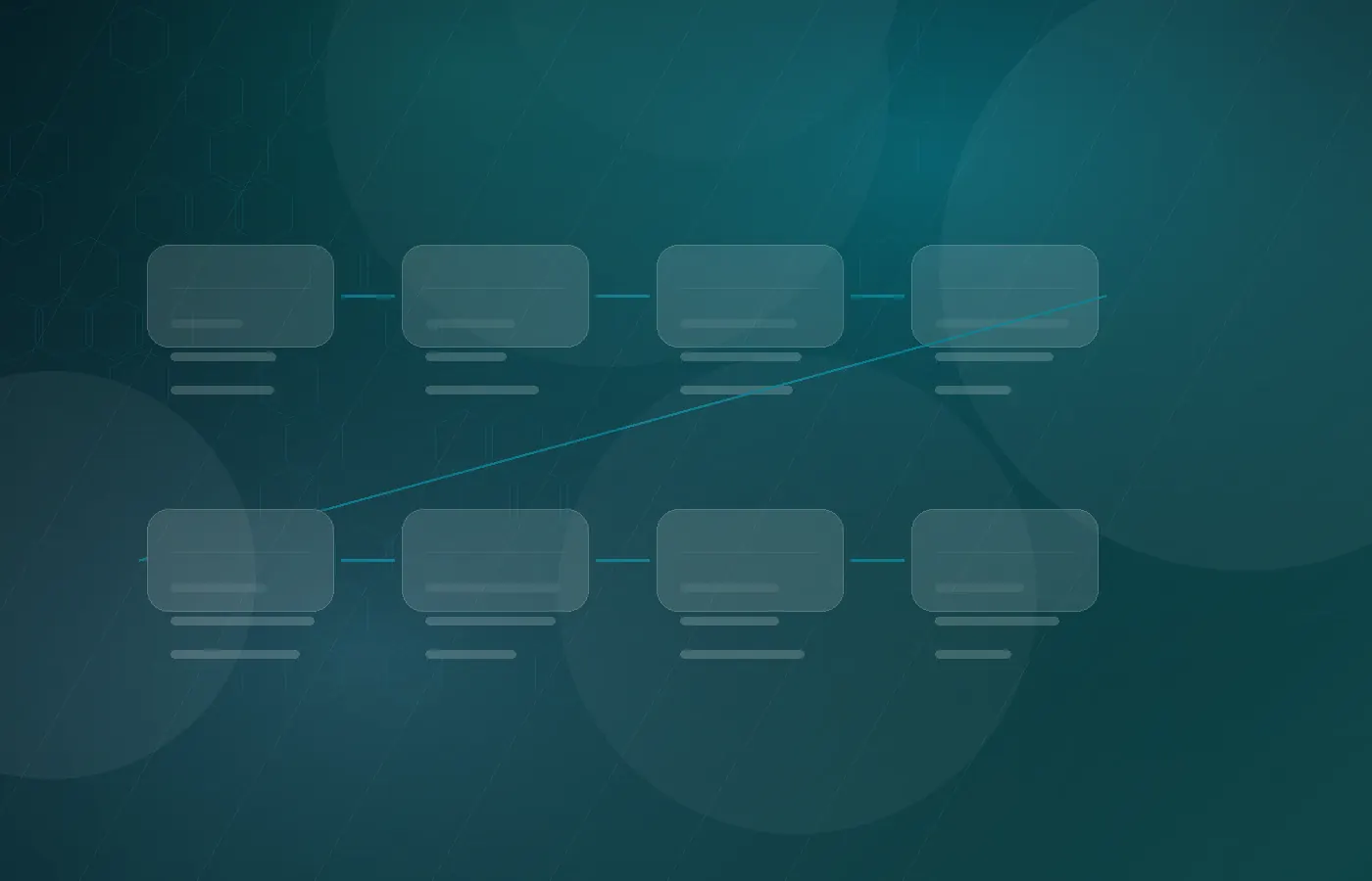 Abstract digital transformation insight visual showing workflow stages and operating change.