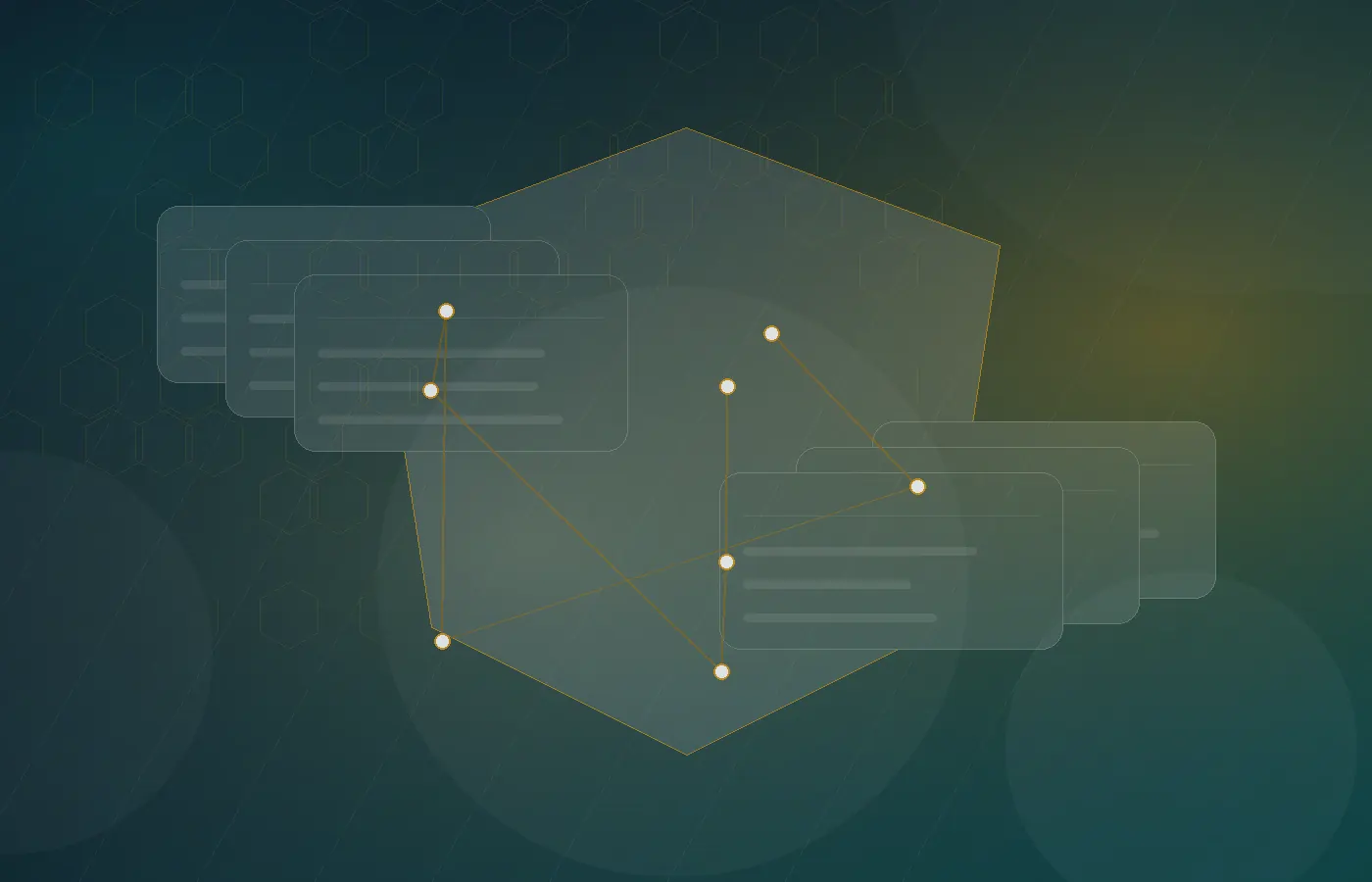 Abstract governance and risk insight visual showing controls, documents, and decision paths.