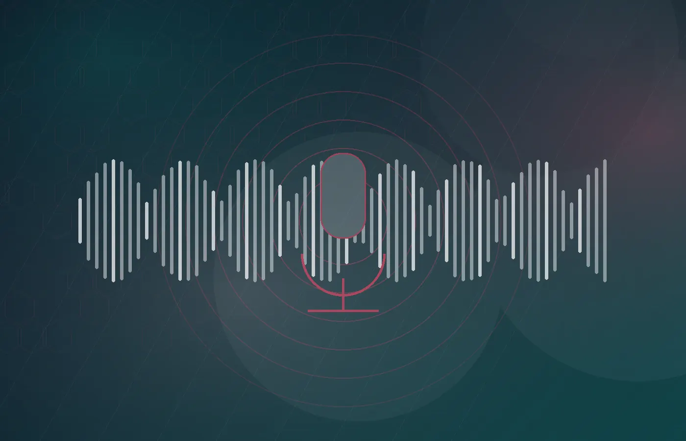 Abstract voice AI insight visual showing waveform signals and service automation.