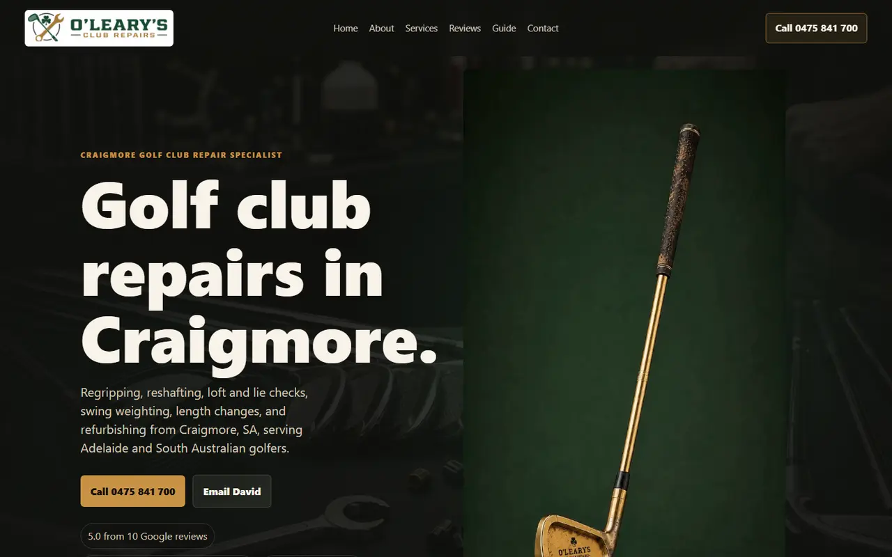 The O'Leary's Club Repairs website